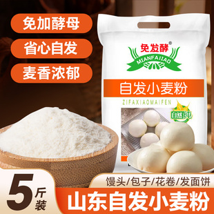 自发粉包子馒头面粉免发酵小麦粉家用5斤自带酵母白面粉烘焙花卷