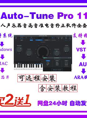 AutoTune pro11全套效果器自动修音电音20个插件 Win/Mac