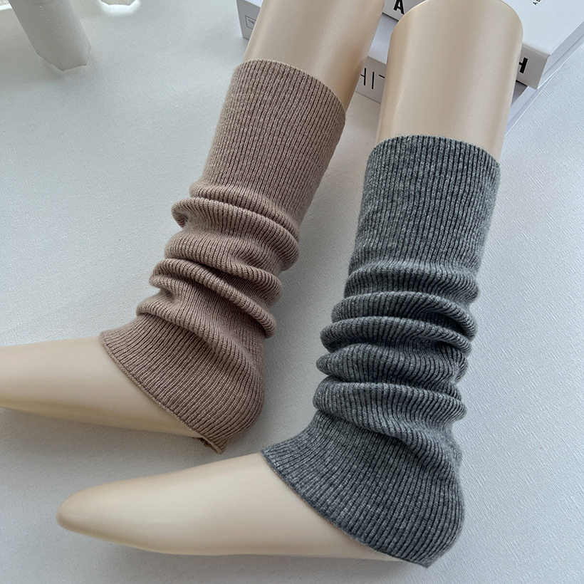 柔软羊绒瑜伽普拉提堆堆袜套女空调房老寒腿保暖中筒小腿护腿腿套