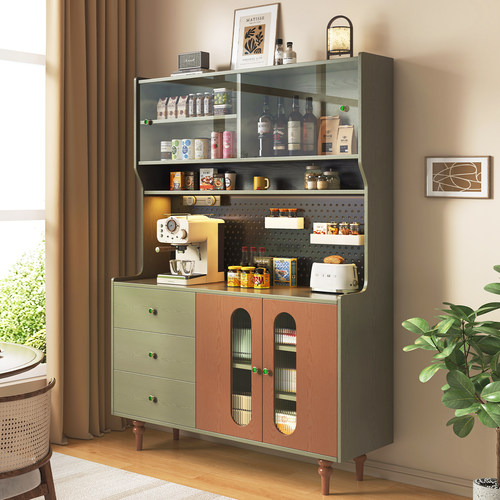 复古风餐边柜靠墙一体