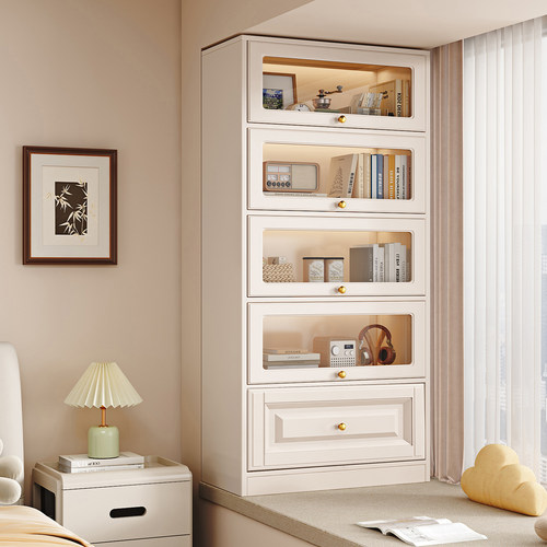 防尘带玻璃阳台储物柜