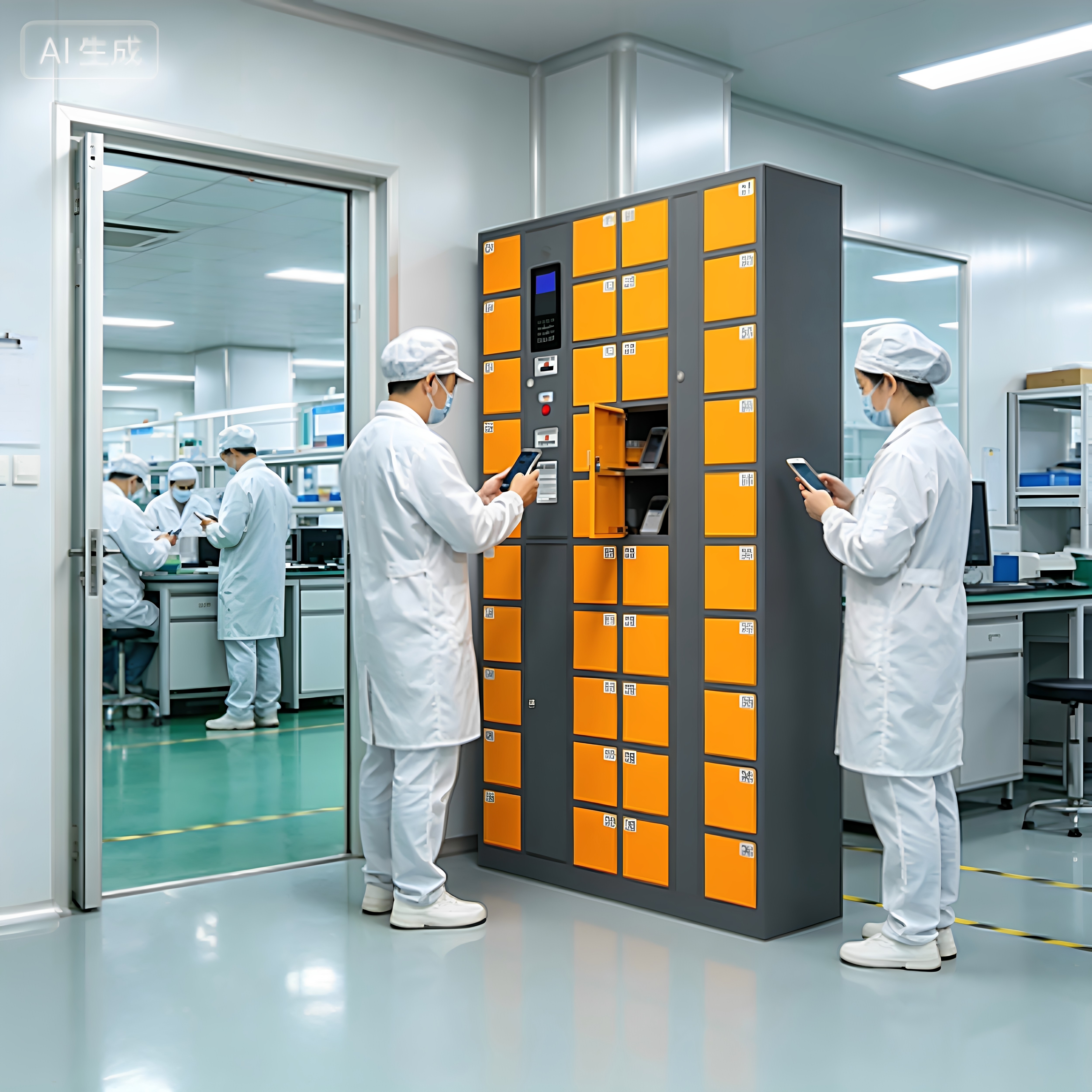 合肥工厂车间刷卡手机存放柜员工指纹人脸识别手机寄存柜储物柜