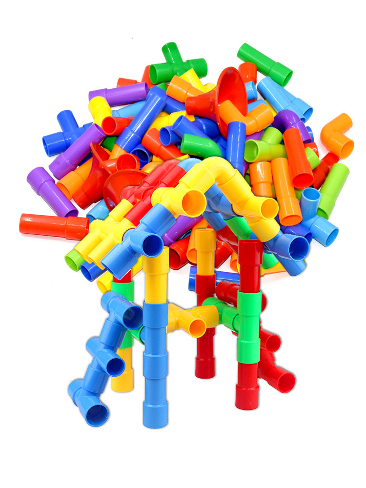 儿童吹哨积木水管道喇叭塑料拼接拼装幼儿园早教简单益智创意玩具