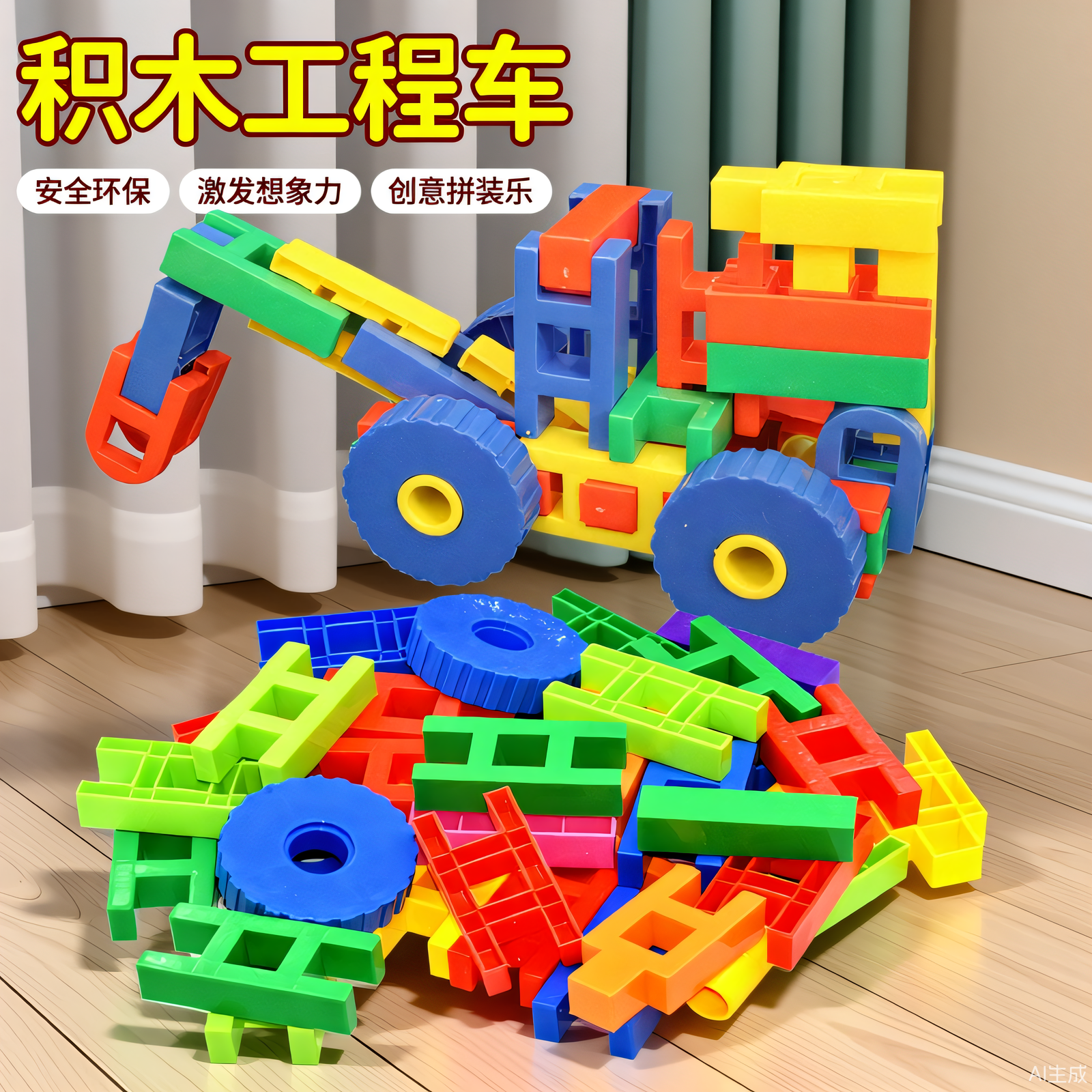儿童大号H型好乐积木塑料组合拼装幼儿园1-3宝宝创意益智拼搭玩具