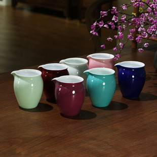 景德镇高温颜色釉公道杯 多种颜色茶具喝茶均杯 功夫茶具小容量