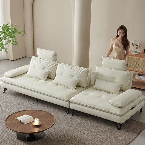 奶油风可移动靠背大坐深沙发