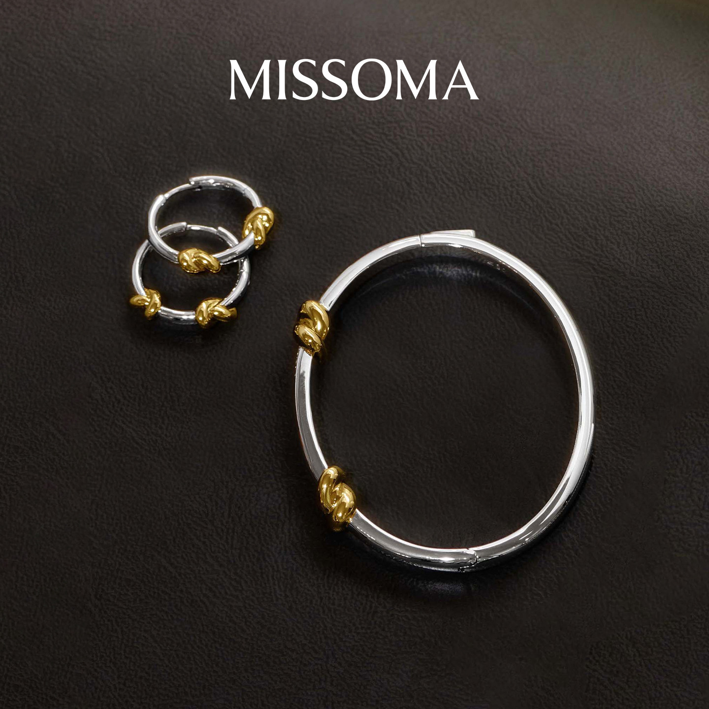 【张凌赫同款】Lucy Williams × Missoma 金银拼色圆圈手镯手饰