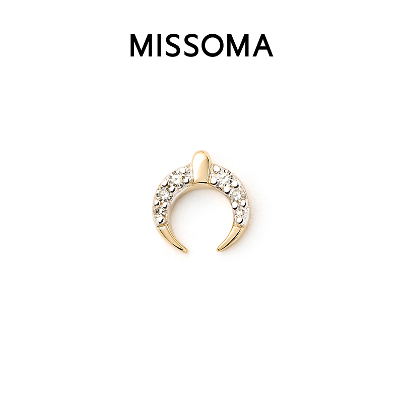 Missoma4K金系列钻石月牙耳钉