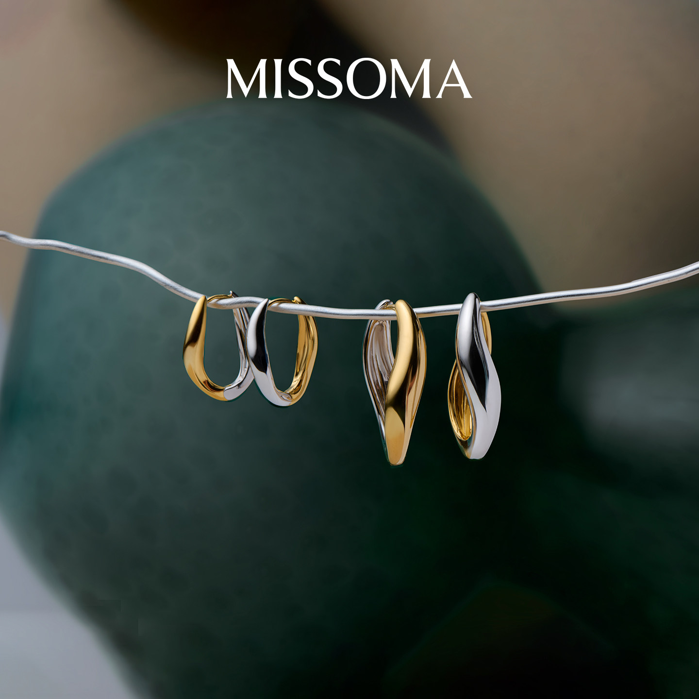 Missoma金银双生耳环轻奢耳圈