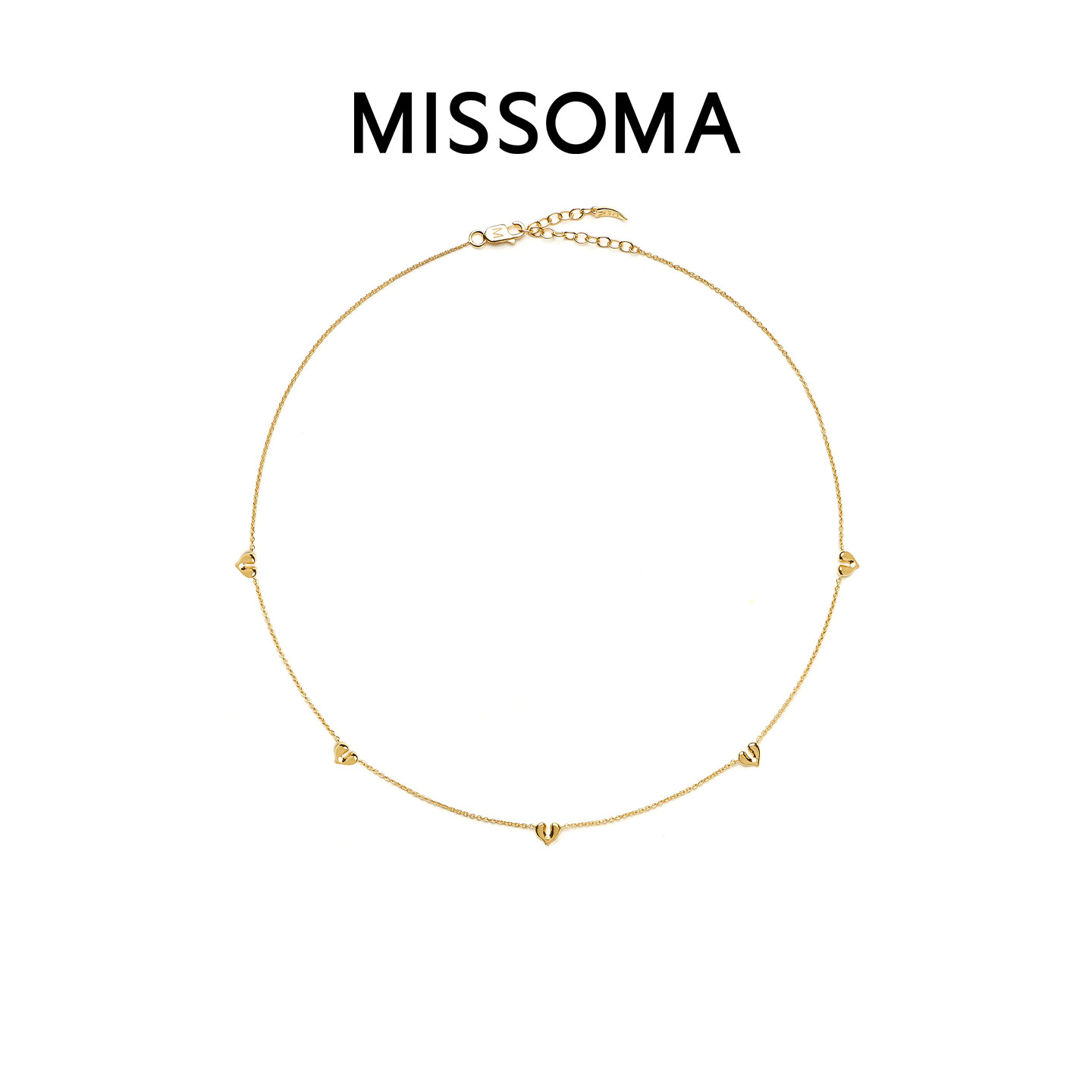Missoma鎏心扣爱心迷你吊坠项链简约轻奢气质叠戴锁骨链小众配饰