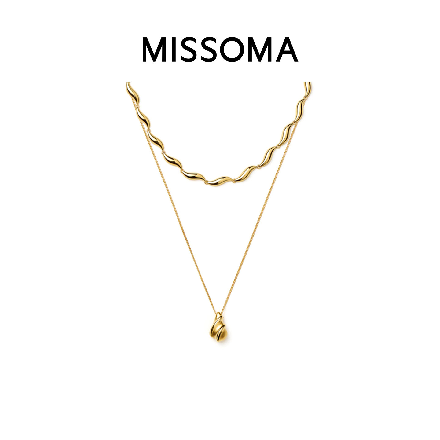 【组合】Missoma水波纹链条项链水波纹水滴吊坠黑绳项链首饰套组,饰品/流行首饰/时尚饰品新,项链,淘宝优惠券,粉丝福利购,淘宝优惠卷