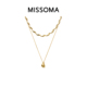 组合 Missoma水波纹链条项链水波纹水滴吊坠黑绳项链首饰套组