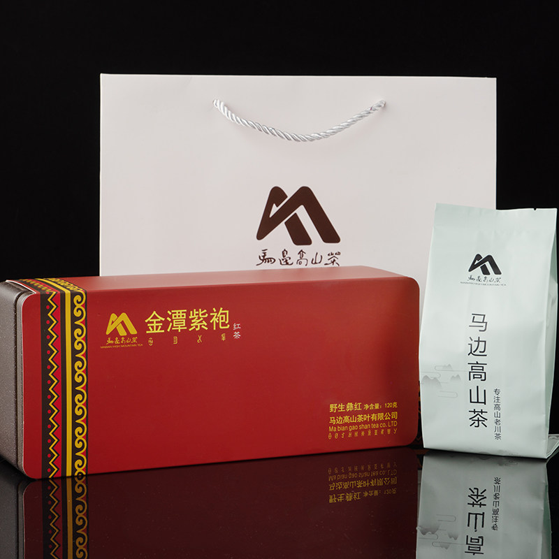 四川马边高山红茶2021年新茶金潭紫袍彝红老川茶礼盒装128g