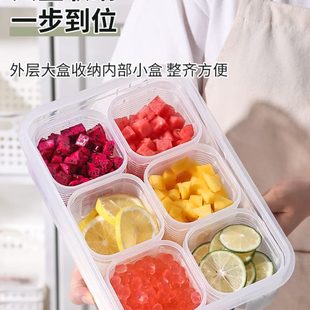 冰粉配料盒摆摊专用水果捞材料收纳打包工具盒子带盖商用调料盒 装