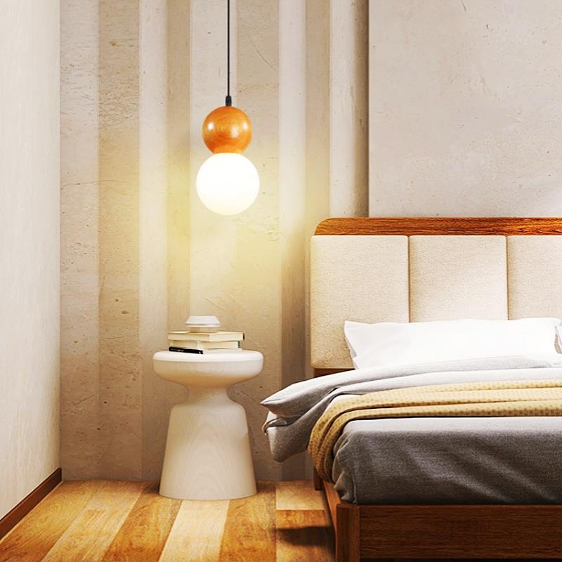 北欧极简个性原木餐厅吊灯现代设计样板房民宿吧台岛台装饰小吊灯