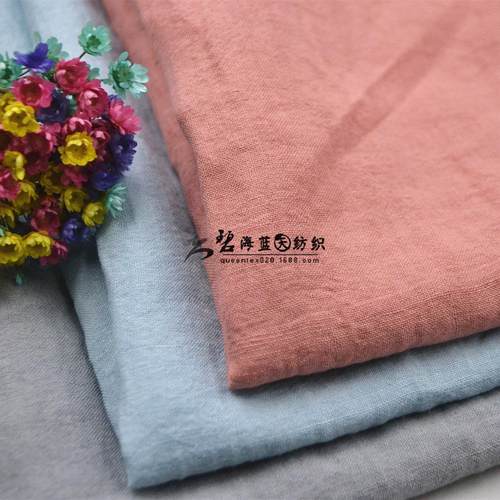 轻薄棉麻混纺洗水布 洗水棉麻面料 春夏文艺女装衬衫布现货供应