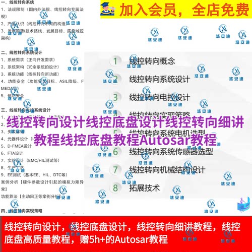 线控转向设计线控底盘设计线控转向教程线控底盘教程Autosar教程