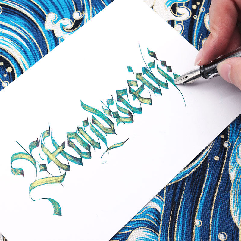 艾黎鸭嘴平行笔平头钢笔学生专用透明练字速写女士哥特体花体英文藏文书法艺术字体文艺美术绘图