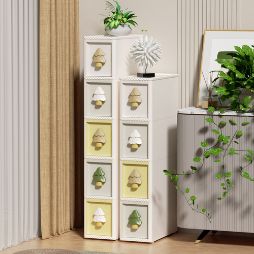 绣川奶油森林缝隙柜靠墙带轮子