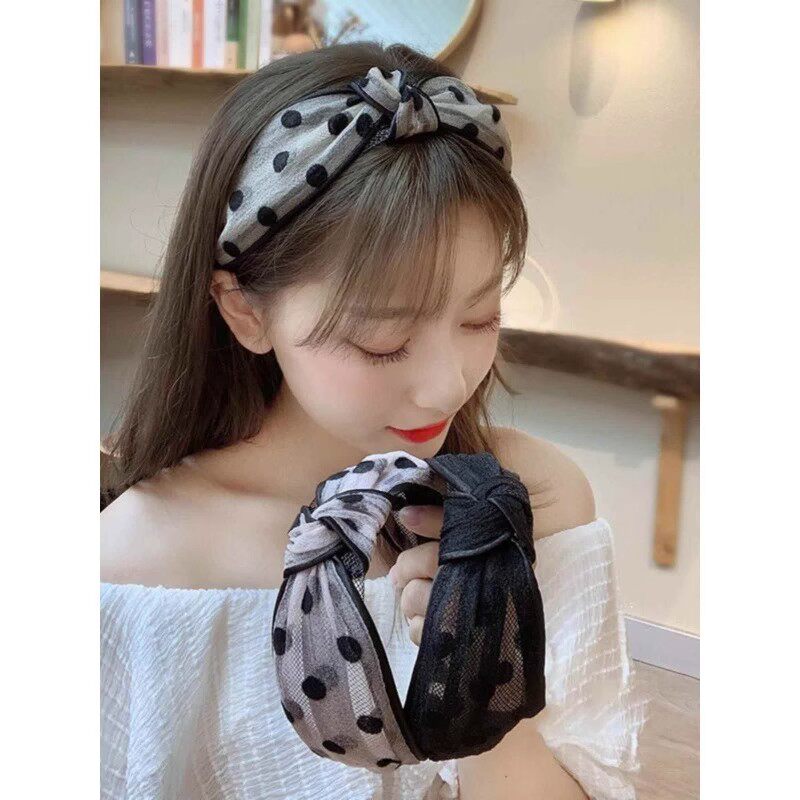 香妃恋人五金女孩波点发箍发带洗脸头箍宽边发卡气质百搭韩版网红