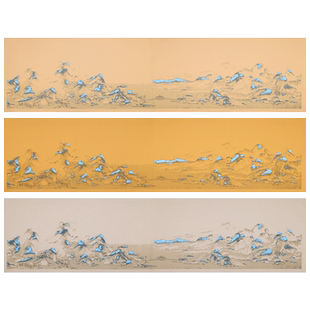 千里江山图横幅条屏空白蜡染书法毛笔作品小楷仿古复古宣纸半生半熟四尺六尺专用作品创作对开比赛书画半生熟