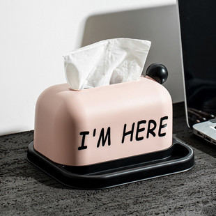 现代客厅高档轻奢纸巾盒家用创意摆件可爱抽纸装 饰收纳盒