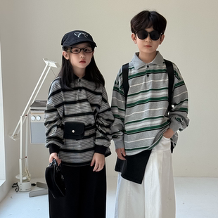 2025秋季 男女童姐弟装 儿童polo衫 新款 炸街龙凤胎兄妹装 男女宝童装