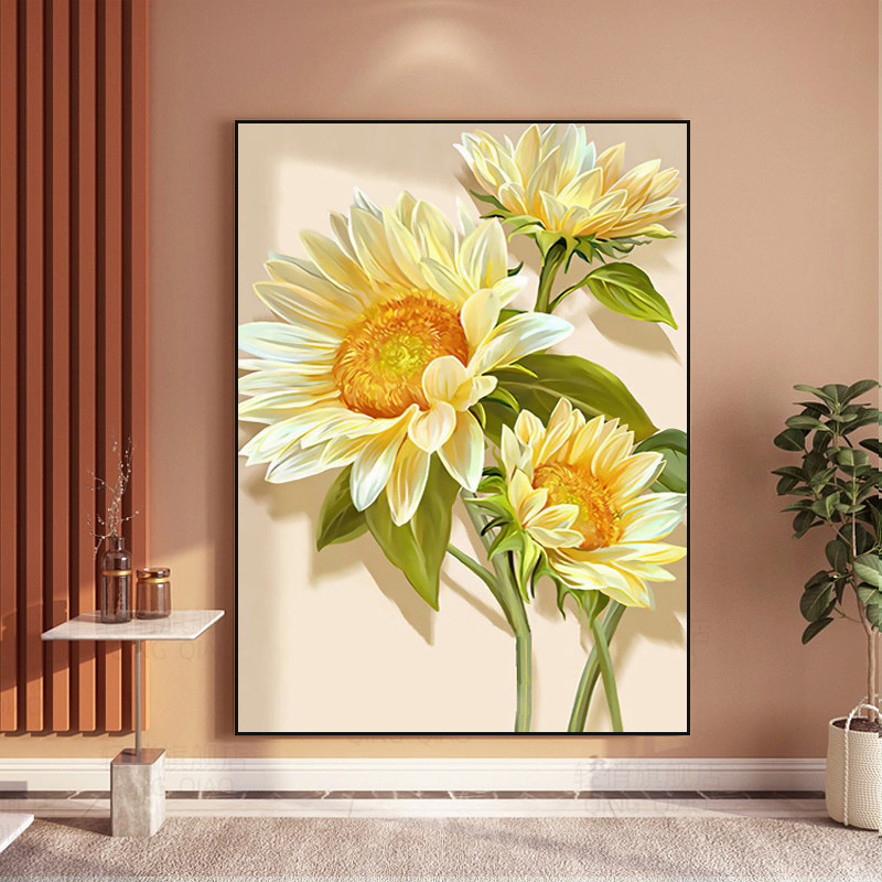 5d钻石画2026新款向日葵花卉满钻客厅卧室砖石贴画贴钻十字绣小幅
