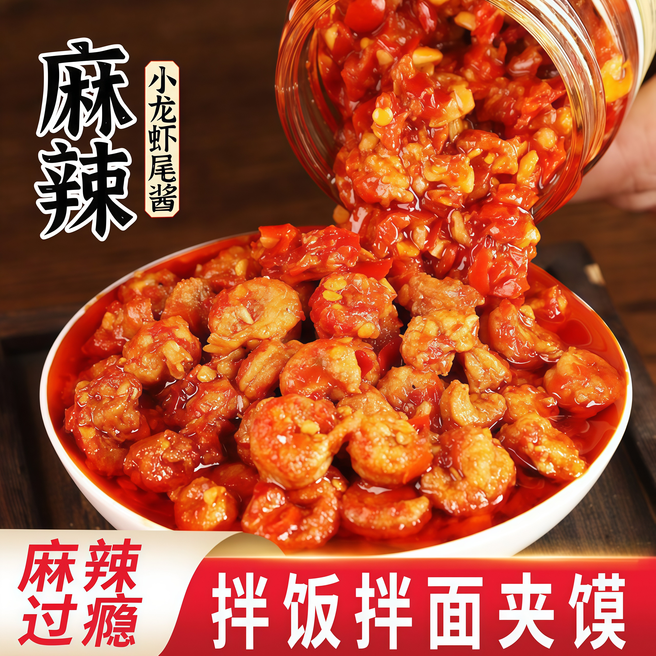 当季爆品湖北特产虾尾酱210g瓶装