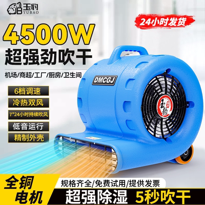 玉豹吹干机商用大功率4500W干燥强力吹风机地毯厕所地面地板除湿