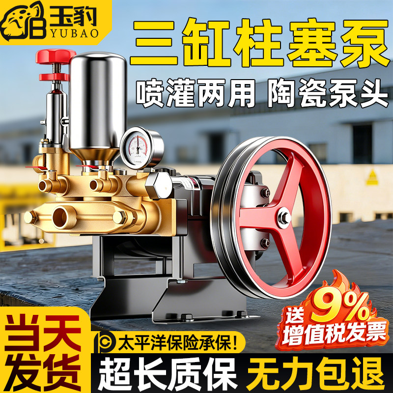 三缸柱塞泵打药机喷雾器高压农用园林果树小型家用电动喷洒农药泵