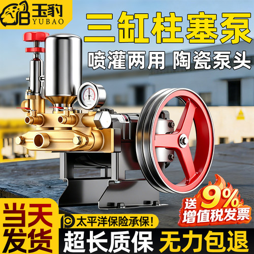 三缸柱塞泵打药机喷雾器高压农用园林果树小型家用电动喷洒农药泵