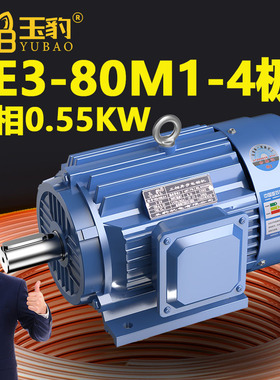 80M1-4极全新YE3系列三相异步电动机国标0.55KW电机380V三相全铜