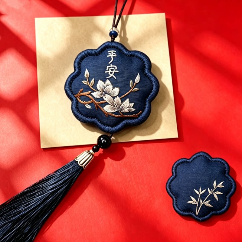 竹子平安符刺绣材料包 DIY手工香囊挂饰车载祈福护身自制小礼物