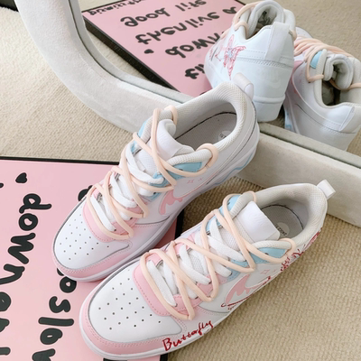 【定制球鞋】Nike Dunk 春日信蝶 蝴蝶 少女 粉色  BQ5448-100