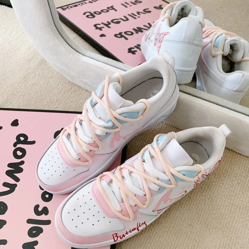 【定制球鞋】Nike Dunk 春日信蝶 蝴蝶 少女 粉色  BQ5448-100