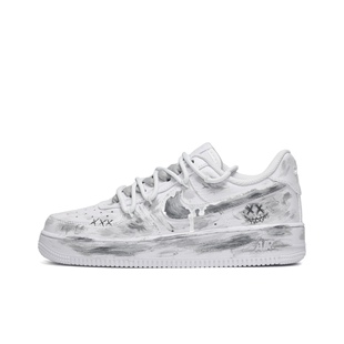 【定制球鞋】Nike Air Force 1 小情绪 手绘涂鸦 白灰 CW2288-111