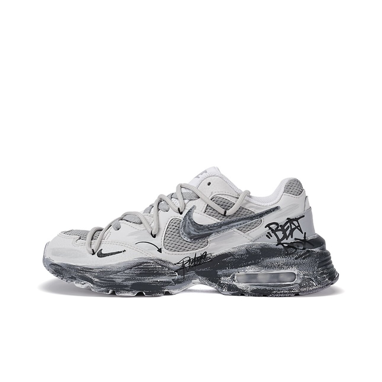 【定制球鞋】Nike Air Max Fusion 灰色废墟 灰黑 CJ1671-105