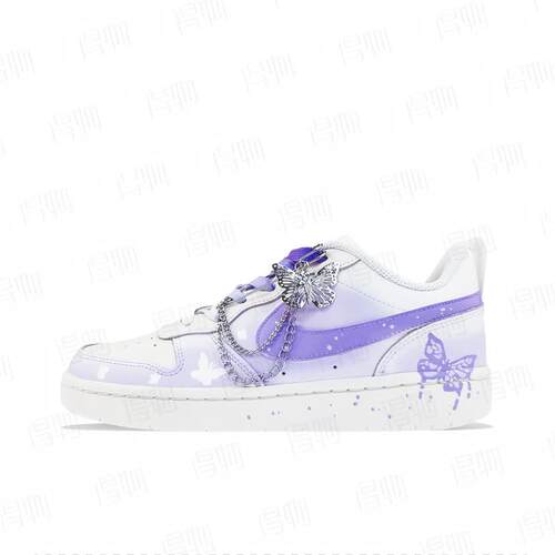 【定制球鞋】Nike Court Borough  梦蝶紫 BQ5448-100