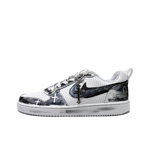 【定制球鞋】Nike Court Borough 哥特 暗夜圣痕 做旧 838937-111