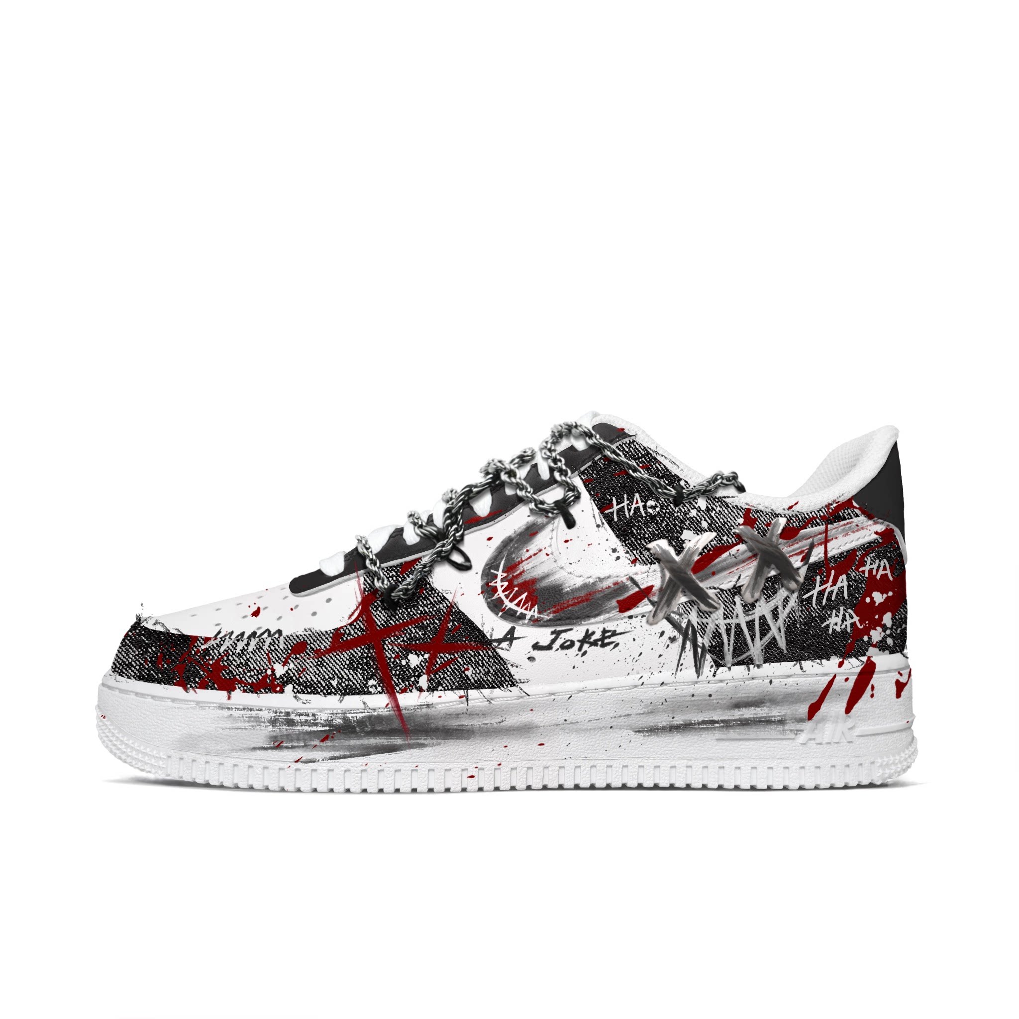 NikeAF1恶魔笑脸定制手绘球鞋
