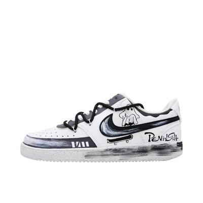 【定制球鞋】 Nike Court Vision 1 板鞋   幽灵滑板 DH2987-101