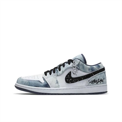 【定制球鞋】Air Jordan 1 low 水洗丹宁 牛仔 白蓝 CZ8455-100