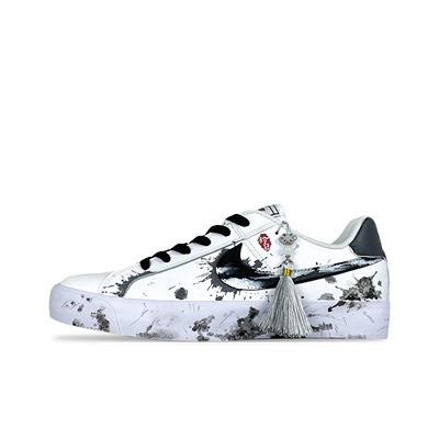 【定制球鞋】Nike Court Royale 墨韵流光 泼墨 白黑 BQ4222-103
