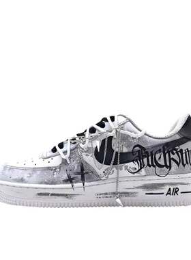 【定制球鞋】Nike Air Force 1 板鞋   暗夜主宰 CW2288-111