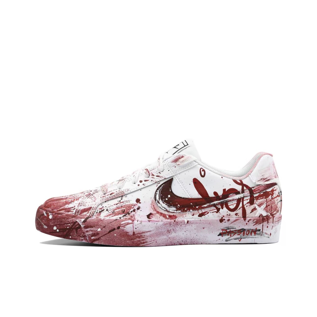 【定制球鞋】Nike Court Royale 猩红之月 喷溅 猩红 BQ4222-103