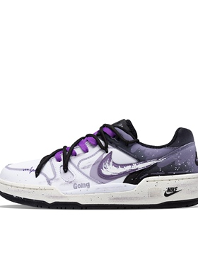 【定制球鞋】Nike Full Force逆光飞行 做旧泼墨 黑紫 FB1362-101