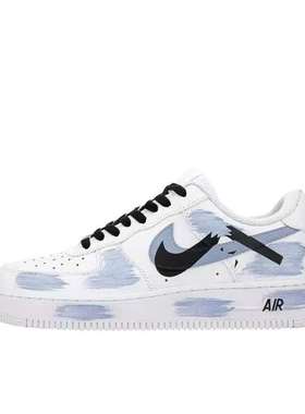 【定制球鞋】Nike Air Force 1 手绘涂鸦/白色/蓝色  CW2288-111