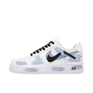 手绘涂鸦 111 Nike CW2288 蓝色 白色 Force Air 定制球鞋