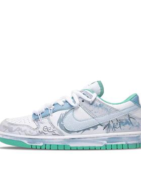 【定制球鞋】Nike Dunk 竹韵 国风水墨 新中式 蓝白  DV0833-101